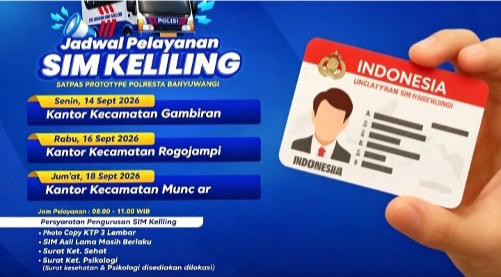 Satpas Polresta Banyuwangi, Layanan SIM Keliling Dekat Masyarakat.